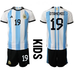Argentina Nicolas Otamendi #19 Domaci Dres za Dječji SP 2022 Kratak Rukavima (+ kratke hlače)